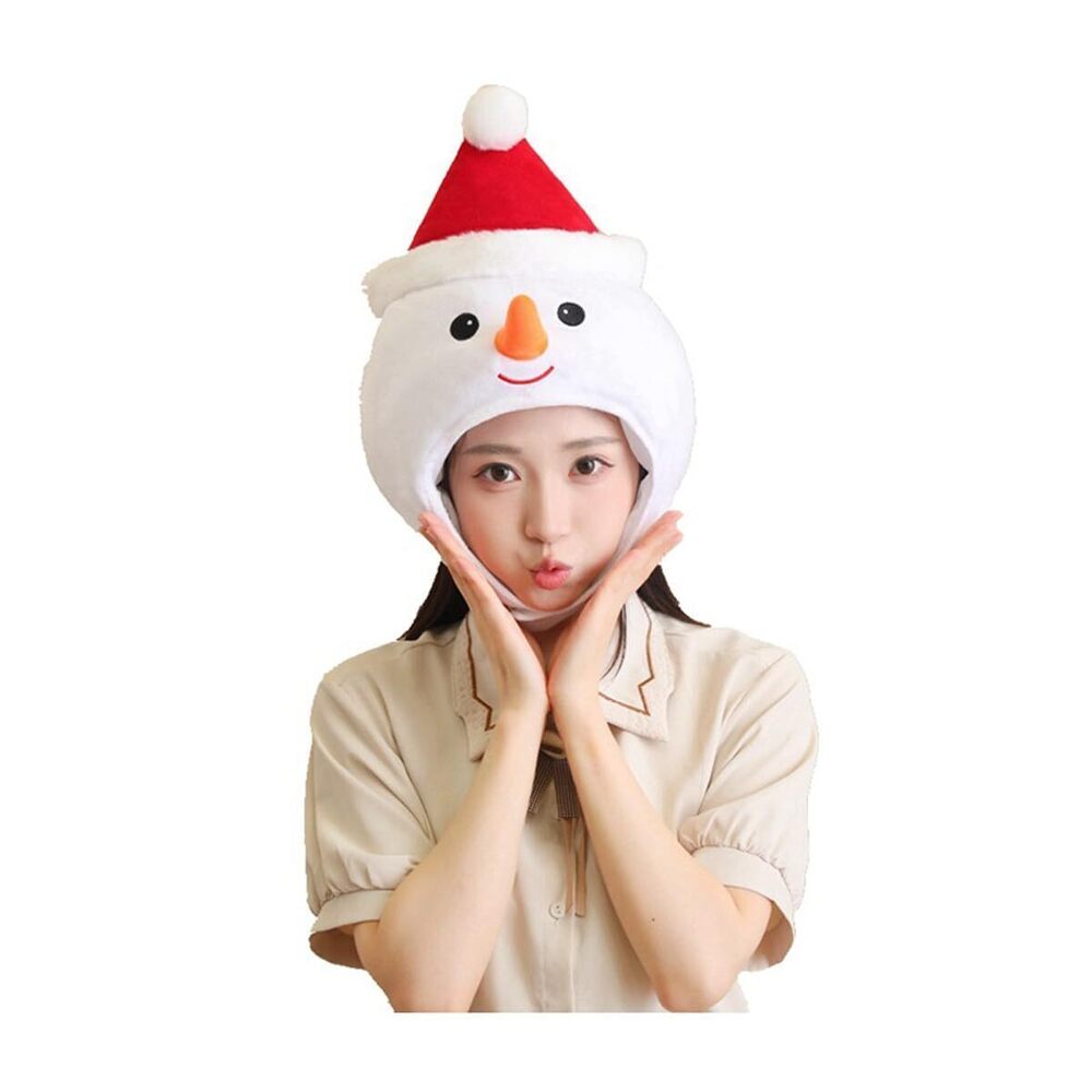 1260 Plush Fun Snowman Hat Warm Hooded Cap for Themed Party Costume